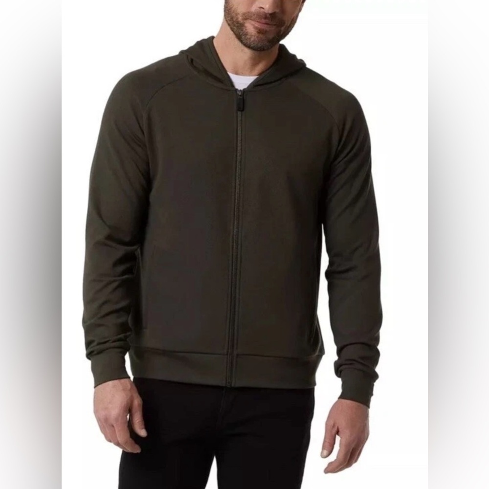 32 Degrees Heat Men's Full Zip Hooded Jacket, green, Size S